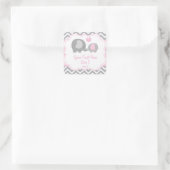 Sticker Étiquette rose Eléphant (Sac)