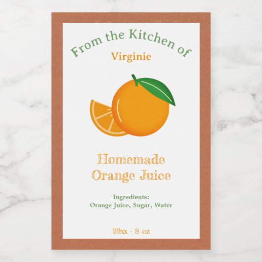 Sticker Étiquette Rustique à la bouteille de jus d (Étiquettes simples)