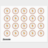 Sticker Étiquette Rustique Apricot (Feuille)