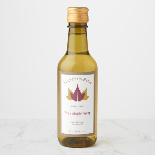 Sticker Étiquette rustique au sirop d'érable Kraft (Devant)