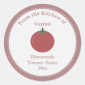 Sticker Étiquette Rustique Sauce Tomate (Devant)