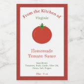 Sticker Étiquette Rustique Sauce Tomate (Étiquettes simples)