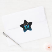 Sticker Étoile 103rd Birthday Candles and Eyeballs (Enveloppe)
