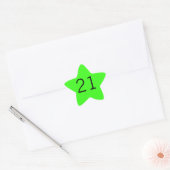 Sticker Étoile 21 Vingt et un Neon Vert Couleur d'âge 2023 (Enveloppe)
