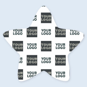 Sticker Étoile 2 Logos Simple Répétition Logo Blanc
