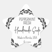 Sticker Étoile 3 Designs Custom Modern Leaf Border Waterproof (Devant)