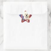 Sticker Étoile 4 juillet pétard - Bichon Frise (Sac)