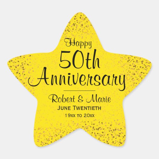Sticker Étoile 50e Anniversaire Gold Parties scintillant Star Per (Devant)