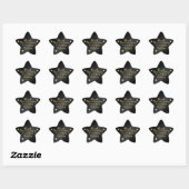 Sticker Étoile 50th Birthday Black and Gold Thank You (Feuille)