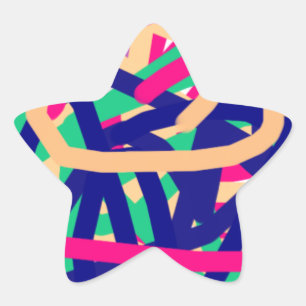 Sticker Étoile 7647 art abstrait coloré