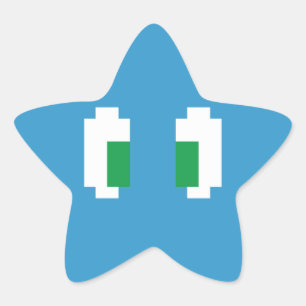 Sticker Étoile 8 Bits Pixel Manga Yeux verts