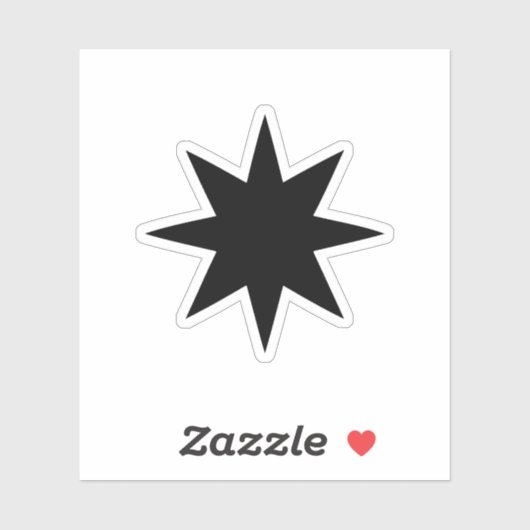 Sticker étoile 8 points (Feuille)