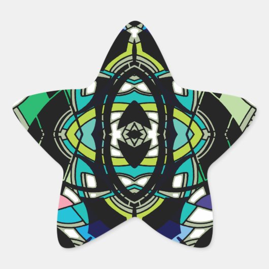 Sticker Étoile à damiers (Devant)
