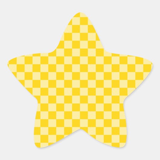 Sticker Étoile À damiers or jaune (Devant)
