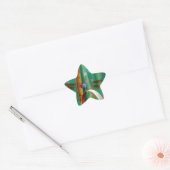 Sticker Étoile A teal Eyed Dragonfly with cattails (Enveloppe)