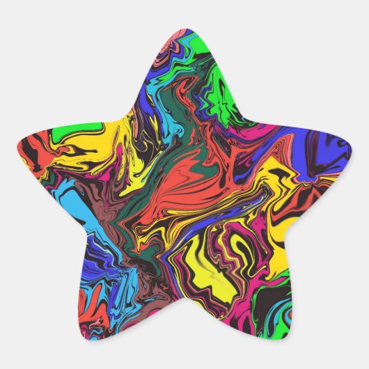 Sticker Étoile Abstrait Coloré Twirly / Poussé / (Devant)