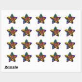 Sticker Étoile Abstrait Coloré Twirly / Poussé / (Feuille)