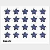 Sticker étoile Abstraite fractale bleue (Feuille)