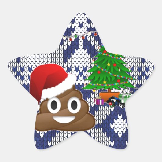 Sticker Étoile affreux pull-over de Noël émoji (Devant)