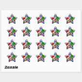 Sticker Étoile affreux pull-over de Noël émoji (Feuille)