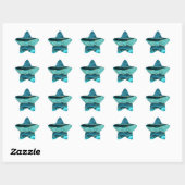 Sticker Étoile Agate Turquoise Blue Gold Parties scintillant Marb (Feuille)