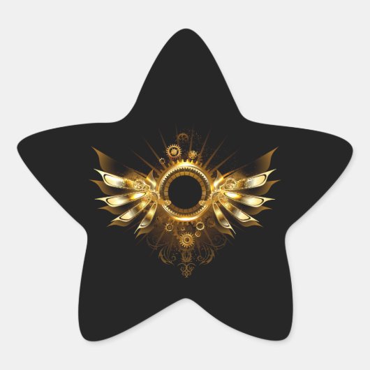Sticker Étoile Ailes de Steampunk (Devant)