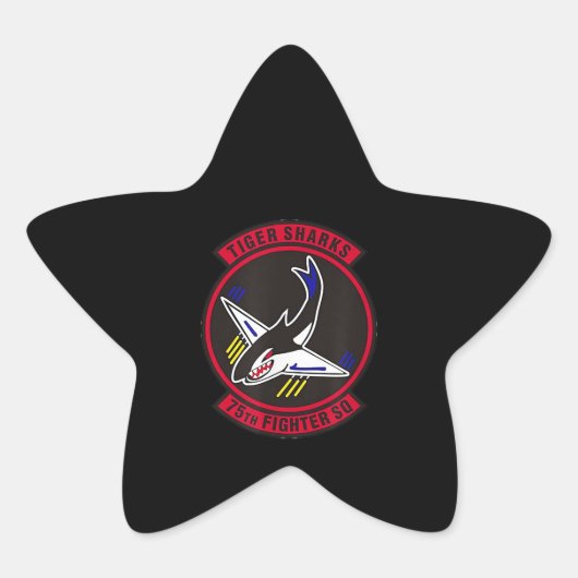 Sticker Étoile Air Ce 75th Fighter Squadron Indédidédicaca Tiger (Devant)