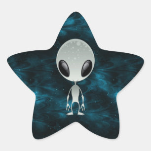 Sticker Étoile Alien mignon