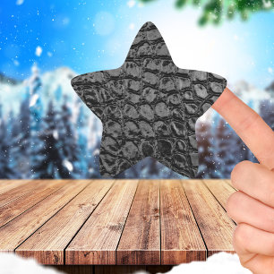 Sticker Étoile Alligator noir Faux cuir