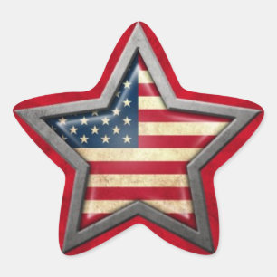 Sticker Étoile American Flag Star avec rayons de lumière