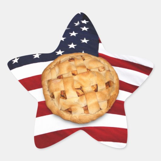 Sticker Étoile American Pie (Pomme Pie avec drapeau américain) (Devant)