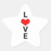 Sticker Étoile Amour Rouge Coeur Mignon Saint-Valentin Blanc Pers (Devant)