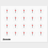 Sticker Étoile Amour Rouge Coeur Mignon Saint-Valentin Blanc Pers (Feuille)