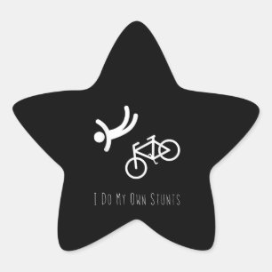 Sticker Étoile amoureux du vélo - je fais mes propres cascades e