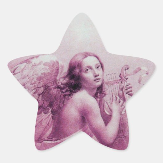 STICKER ÉTOILE ANGE JOUER LYRA SUR LES NUAGES (Devant)