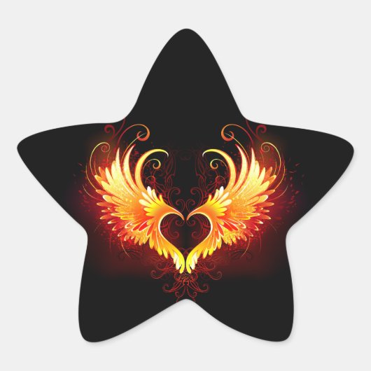 Sticker Étoile Angel Fire Heart with Wings (Devant)