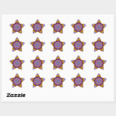 Sticker Étoile Anniversaire de fractures d'or et de violet (Feuille)