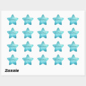 Sticker Étoile Aqua Blue Gold Glitzy Confetti Sparkle (Feuille)