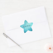 Sticker Étoile Aqua Blue Gold Glitzy Confetti Sparkle (Enveloppe)