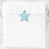 Sticker Étoile Aqua Blue Mint Parties scintillant Sparkle Ombre (Sac)