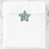 Sticker Étoile Aqua Blue Teal & Brown Dots Pattern (Sac)