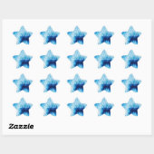 Sticker Étoile Aqua Blue White Tie Dye (Feuille)