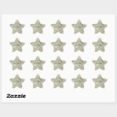 Sticker Étoile Aqua Mint Gold Glitz Sparkle Zebra Print (Feuille)