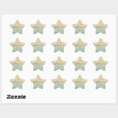Sticker Étoile Aqua Ombre Or Sparkle Zebra Jaune Imprimer (Feuille)