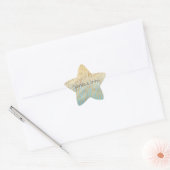 Sticker Étoile Aqua Ombre Or Sparkle Zebra Jaune Imprimer (Enveloppe)