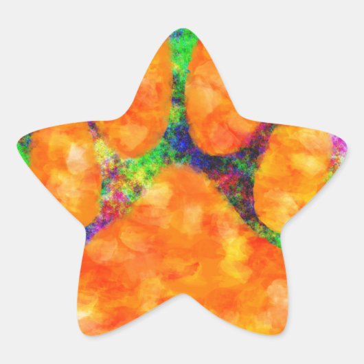 Sticker Étoile Aquarelle Empreinte de patte de chien (Devant)