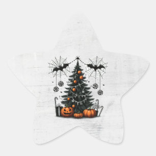 Sticker Étoile Arbre Citrouille de vacances