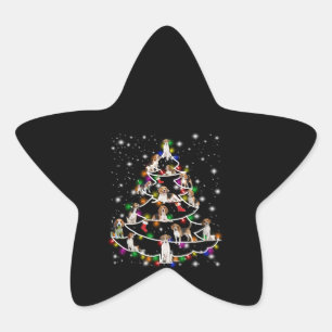 Sticker Étoile Arbre De Noël beagle Couvert De Lampe De Feu