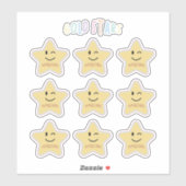 Sticker étoile arc-en-ciel (Feuille)