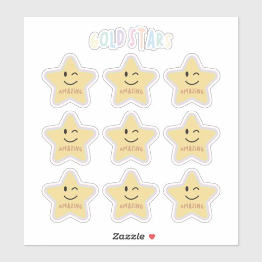 Sticker étoile arc-en-ciel (Feuille)